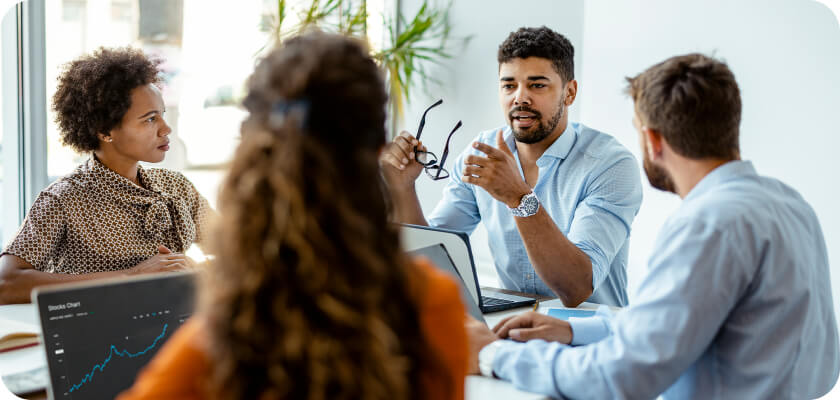 Group sitting around a table